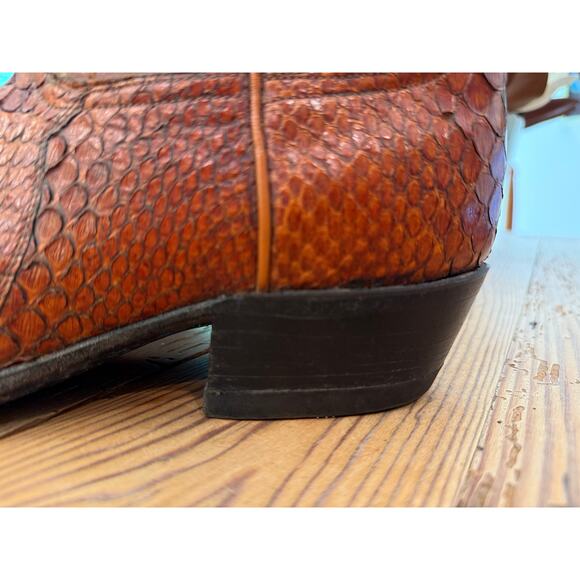 Vtg Tony Lama Exotic Python Black Label 8113 Western Cowboy Boots Men's US 12B - Picture 7 of 15